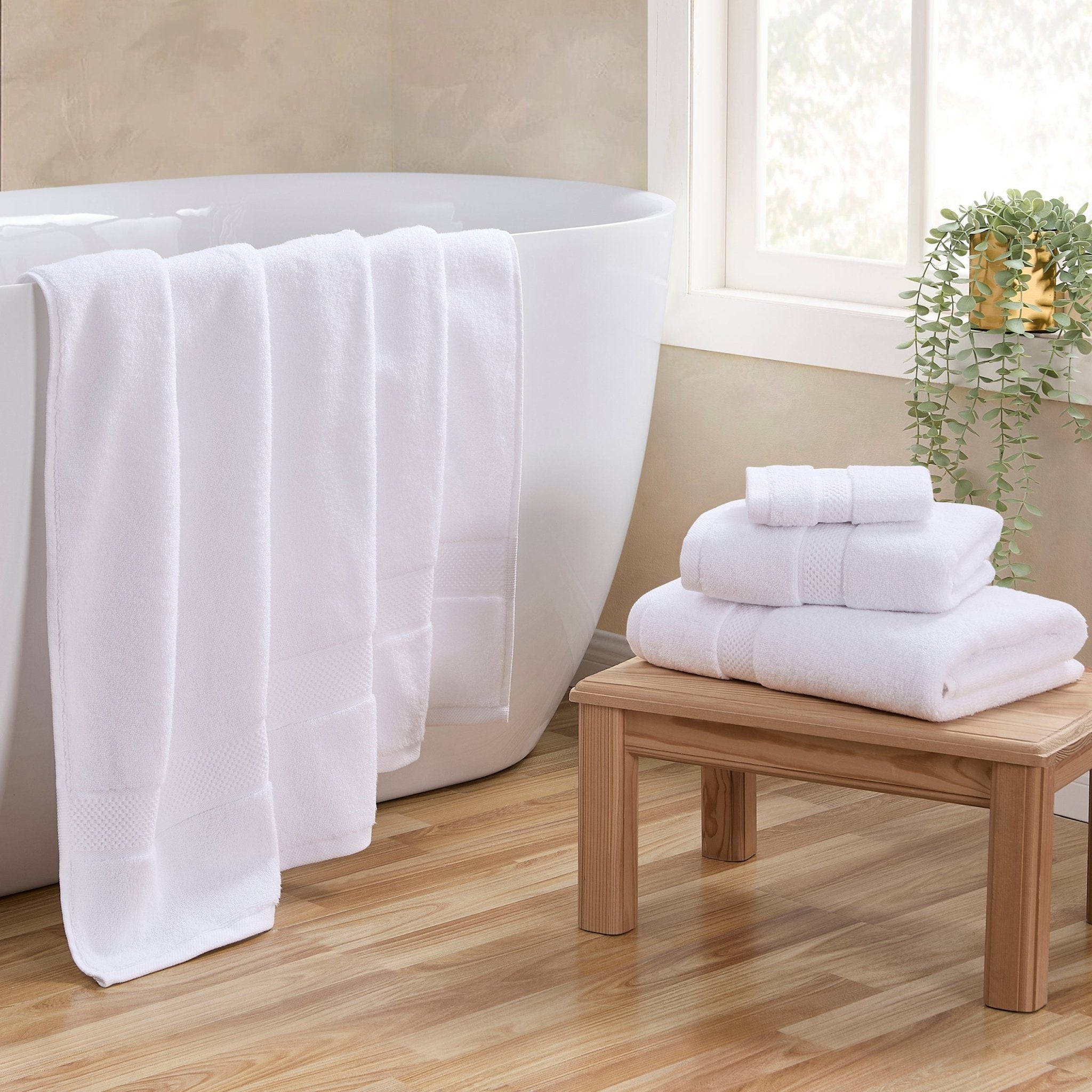 Dusklia - Rhodes Cotton Towel Collection - White