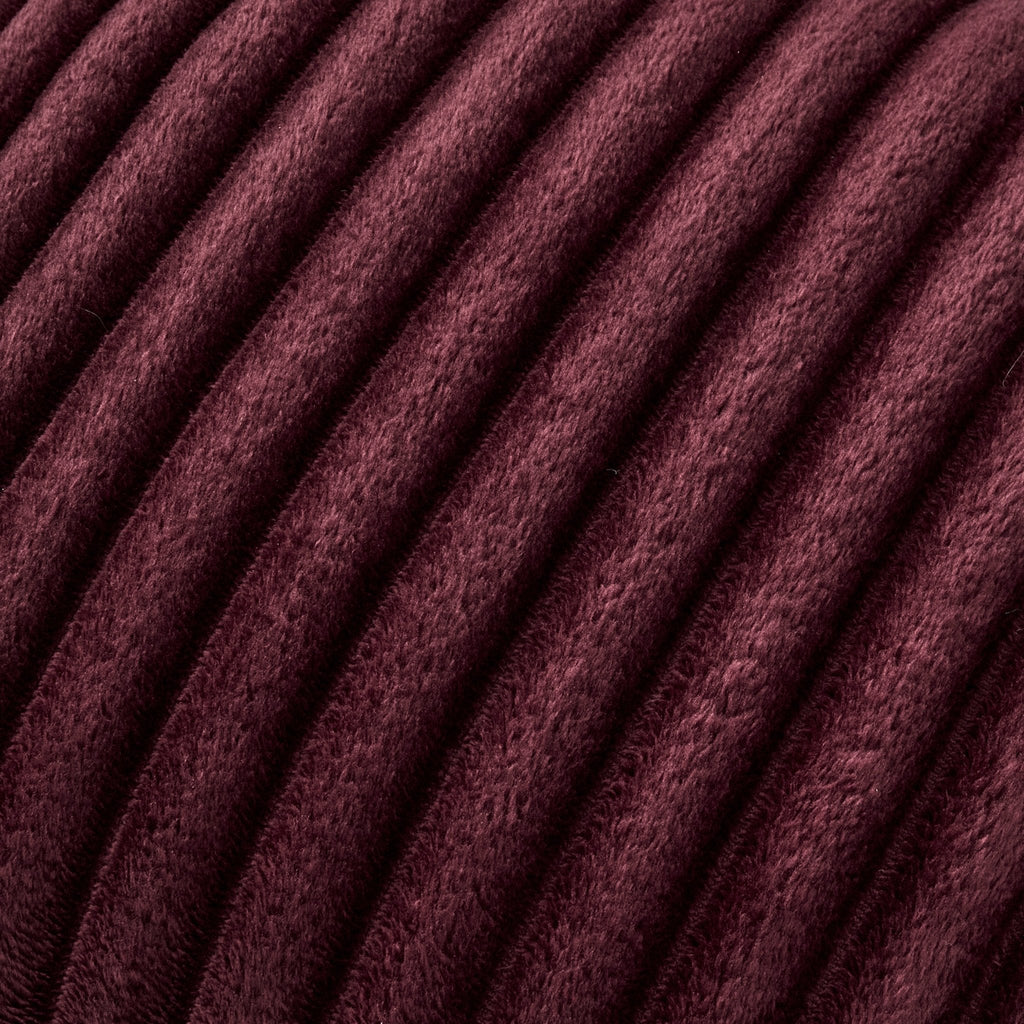 Dusklia - Ribbed Flannel Faux Fur Sofa Cushion Cover - Aubergine