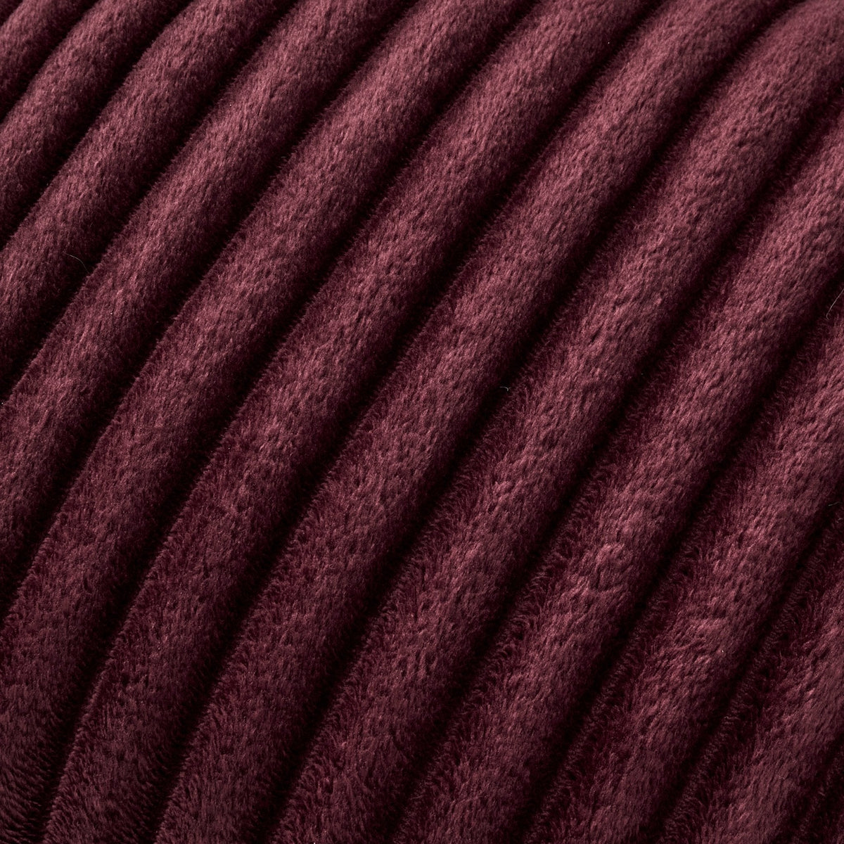 Dusklia - Ribbed Flannel Faux Fur Sofa Cushion Cover - Aubergine