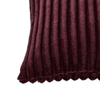 Dusklia - Ribbed Flannel Faux Fur Sofa Cushion Cover - Aubergine