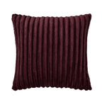 Dusklia - Ribbed Flannel Faux Fur Sofa Cushion Cover - Aubergine