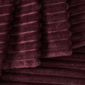 Dusklia - Ribbed Flannel Faux Fur Throw - Aubergine