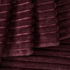 Dusklia - Ribbed Flannel Faux Fur Throw - Aubergine
