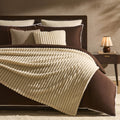 Plaid côtelé en flanelle fausse fourrure - Crème