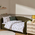 Dusklia - Riley 100% Cotton Dino Print Duvet Cover Set - Green