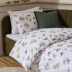Dusklia - Riley 100% Cotton Dino Print Duvet Cover Set - Green