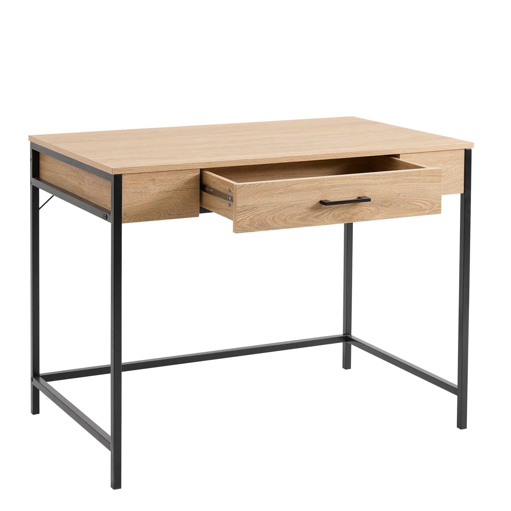 Dusklia - Riley Desk with Drawer - Light Wood