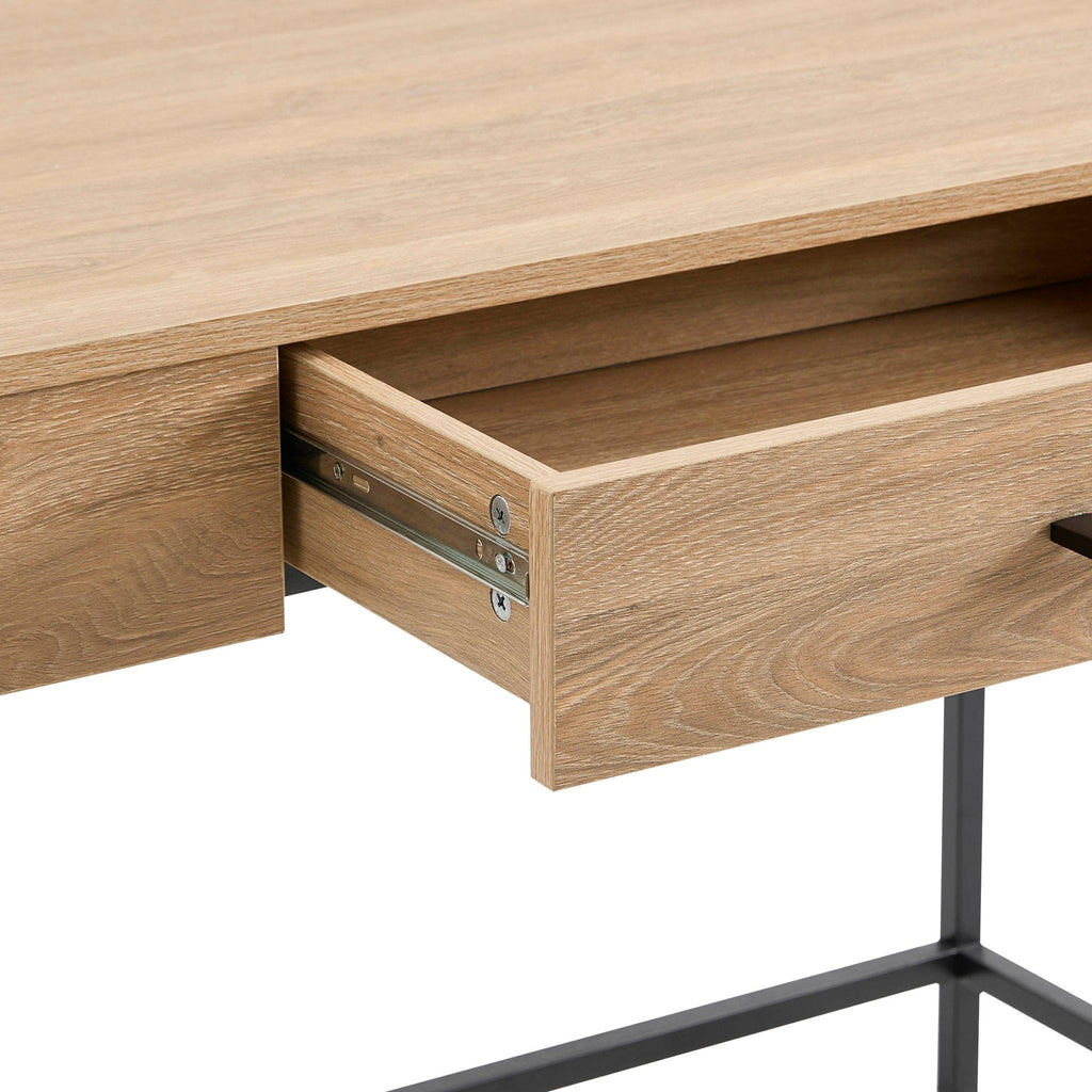 Dusklia - Riley Desk with Drawer - Light Wood