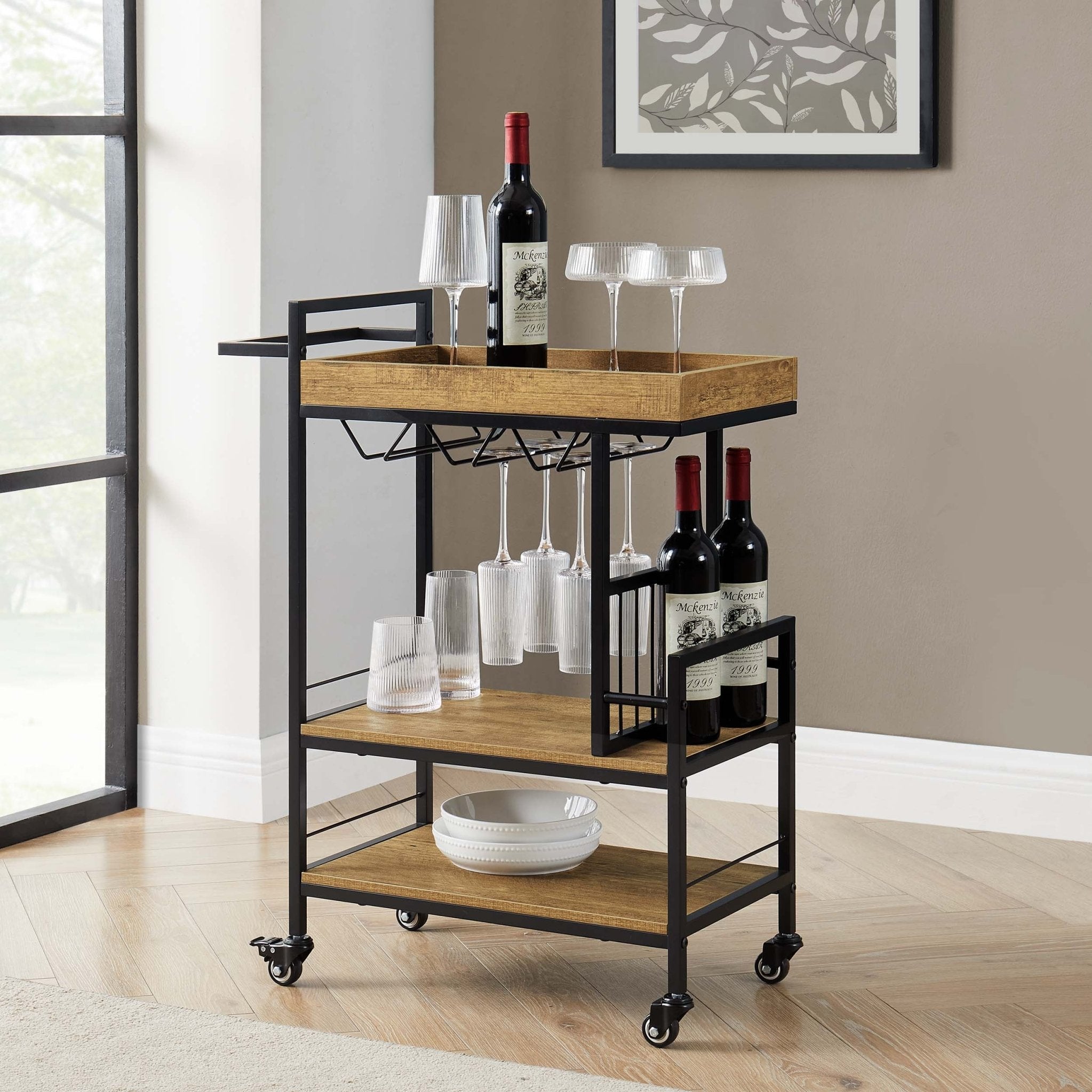 Dusklia - Riley Drinks Cart - Mango Wood