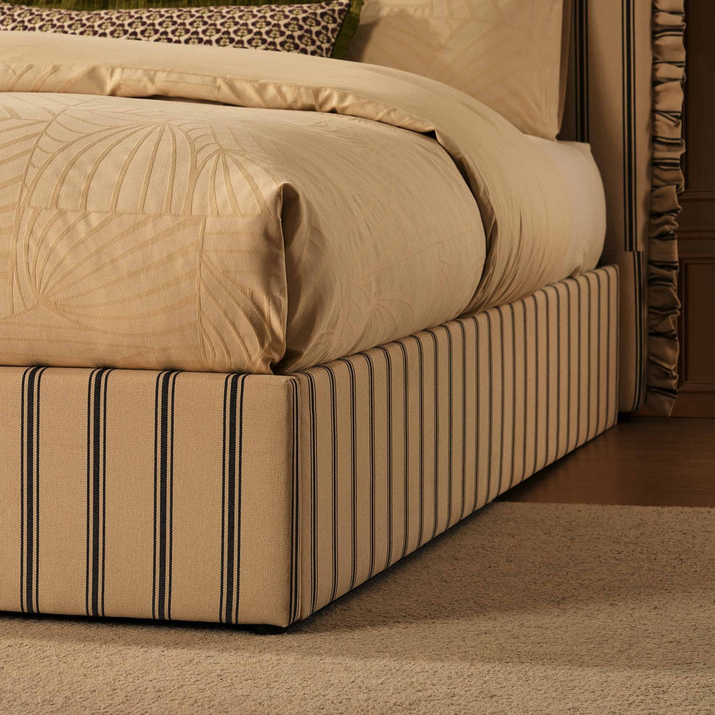 Dusklia - Riva Ottoman Storage Bed - Blue Stripe
