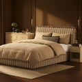 Dusklia - Riva Ottoman Storage Bed - Blue Stripe