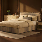 Dusklia - Riva Ottoman Storage Bed - Blue Stripe