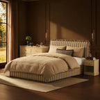 Dusklia - Riva Ottoman Storage Bed - Blue Stripe