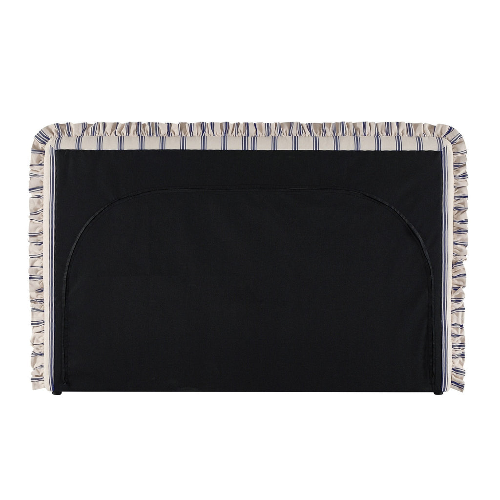 Dusklia - Riva Ottoman Storage Bed - Blue Stripe