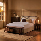 Dusklia - Riva Ottoman Storage Bed - Chenille Ivory