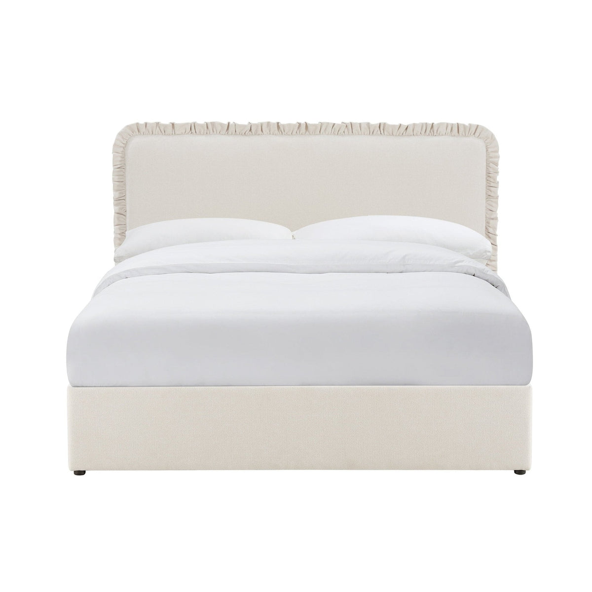 Dusklia - Riva Ottoman Storage Bed - Chenille Ivory