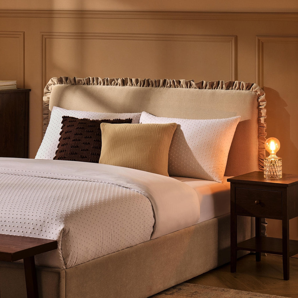 Dusklia - Riva Ottoman Storage Bed - Chenille Ivory