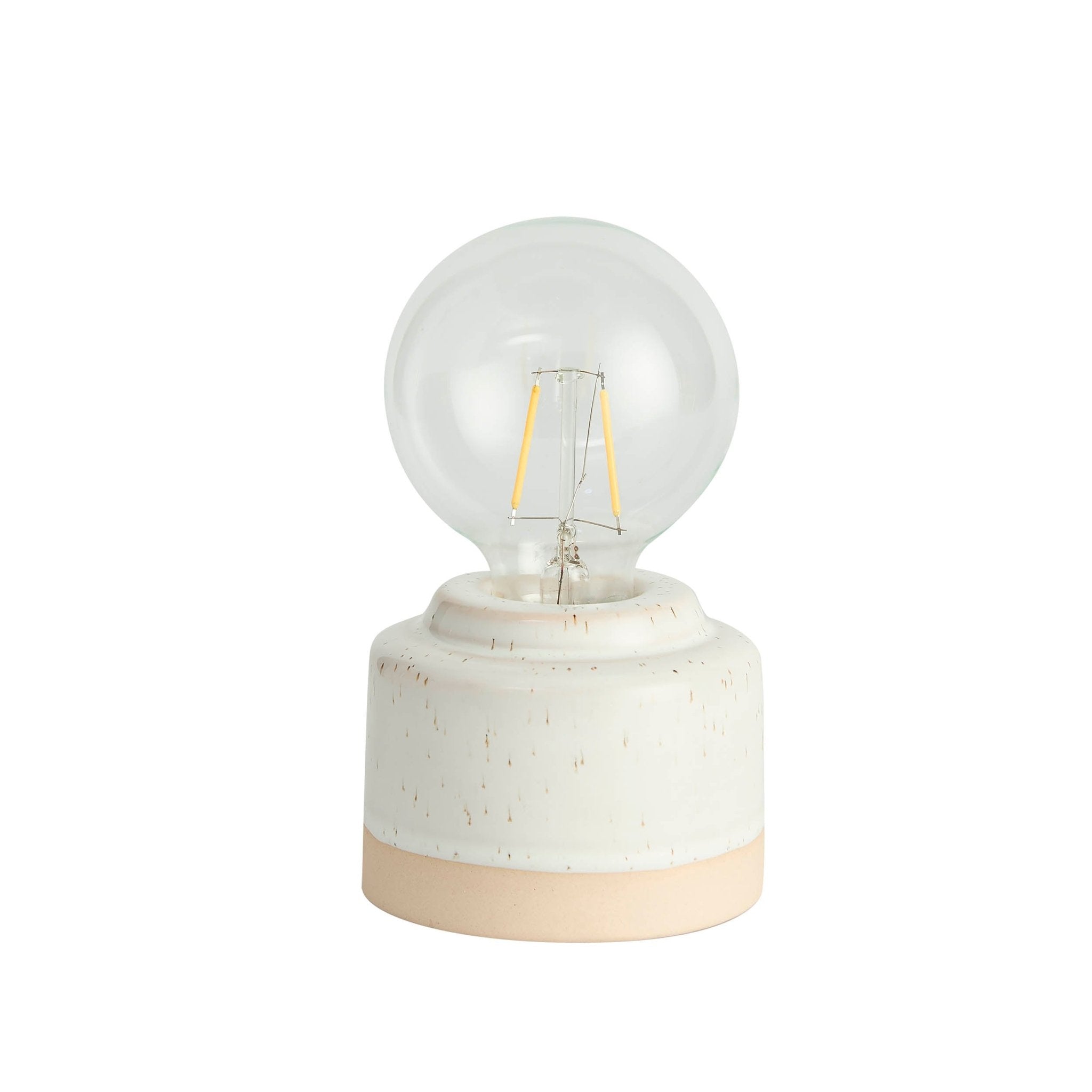 Dusklia - Robin Reactive Glaze Ceramic Bulb Table Lamp - Cream