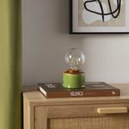 Dusklia - Robin Reactive Glaze Ceramic Bulb Table Lamp - Green/Brown