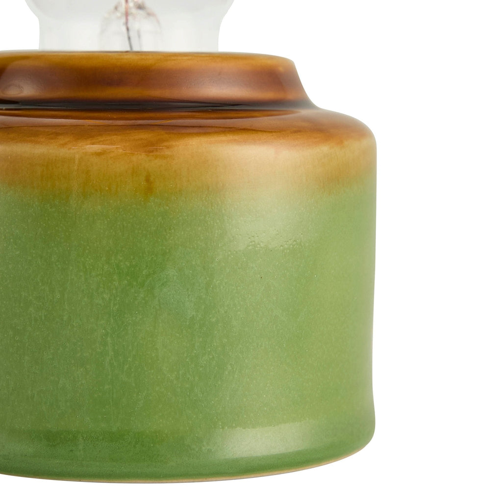 Dusklia - Robin Reactive Glaze Ceramic Bulb Table Lamp - Green/Brown
