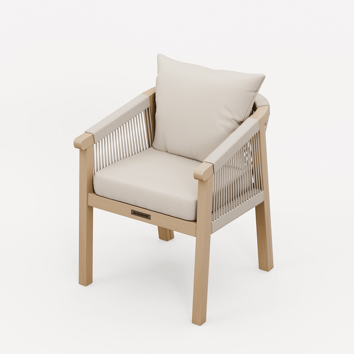 Dusklia - Roma Outdoor 2 Seater Round Bistro Table and Dining Chairs - Beige