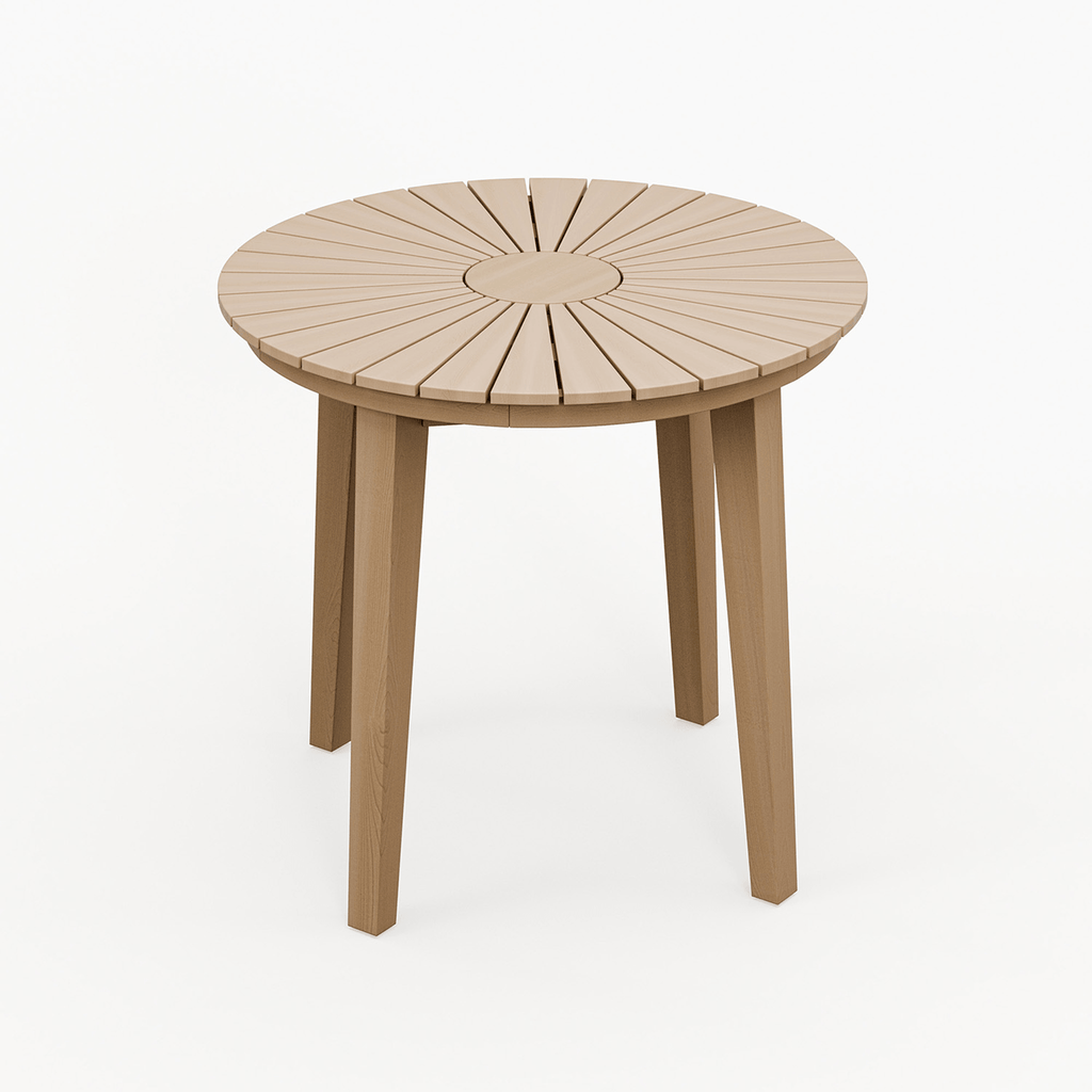 Dusklia - Roma Outdoor 2 Seater Round Bistro Table and Sol Dining Chairs - Beige