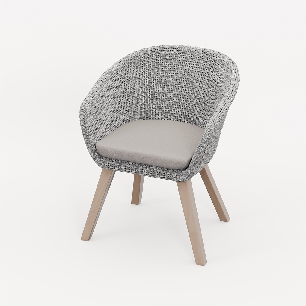 Dusklia - Roma Outdoor 2 Seater Round Bistro Table and Sol Dining Chairs - Beige