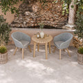 Dusklia - Roma Outdoor 2 Seater Round Bistro Table and Sol Dining Chairs - Beige