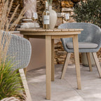 Dusklia - Roma Outdoor 2 Seater Round Bistro Table and Sol Dining Chairs - Beige