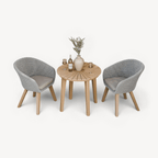 Dusklia - Roma Outdoor 2 Seater Round Bistro Table and Sol Dining Chairs - Beige