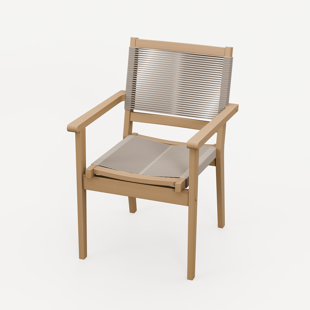 Dusklia - Roma Outdoor 2 Seater Round Bistro Table and Stacking Chairs - Beige