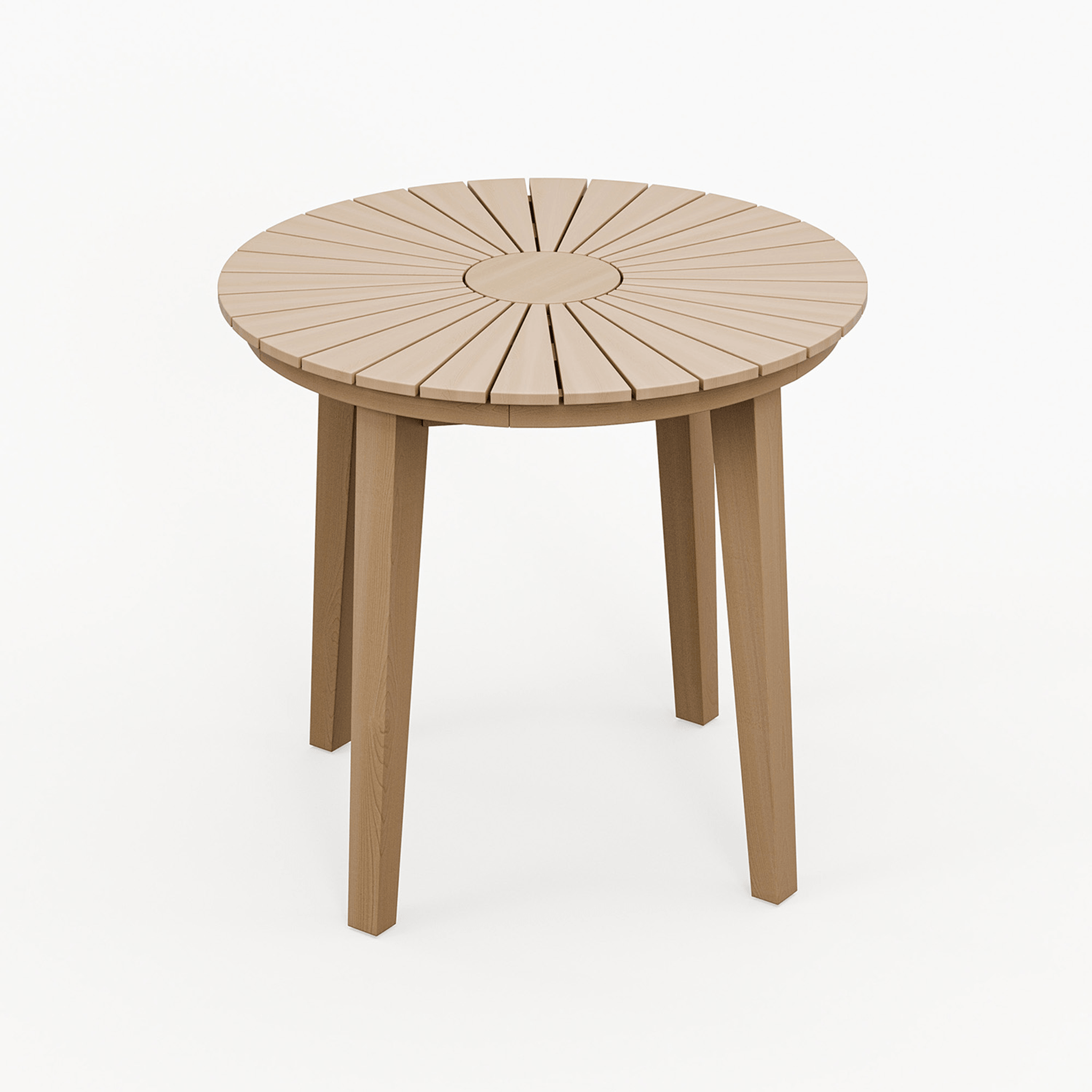 Dusklia - Roma Outdoor 2 Seater Round Bistro Table and Stacking Chairs - Beige