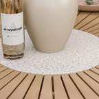 Dusklia - Roma Outdoor 4 Seater Round Dining Table and Stacking Chairs - Beige