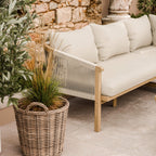 Dusklia - Roma Outdoor 5 Seater Corner Lounge Set with Coffee Table - Beige
