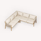 Dusklia - Roma Outdoor 5 Seater Corner Lounge Set with Coffee Table - Beige