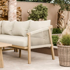 Dusklia - Roma Outdoor 5 Seater Corner Lounge Set with Coffee Table - Beige