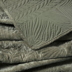 Dusklia - Rome Velvet Greek Matelasse Bedspread - Basil