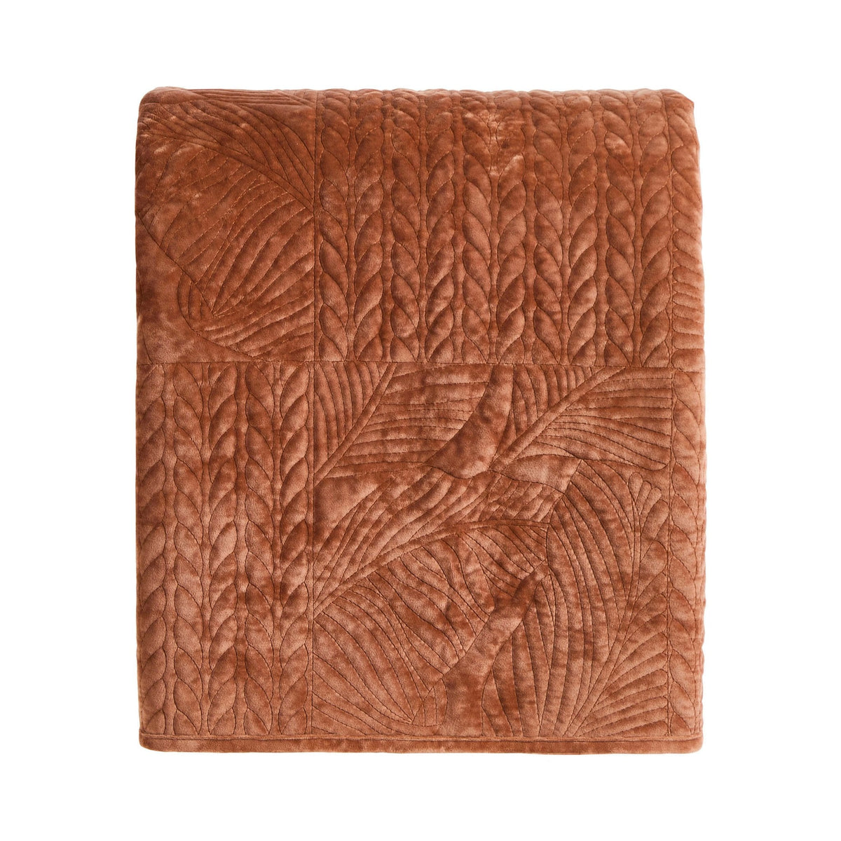 Dusklia - Rome Velvet Greek Matelasse Bedspread - Orange