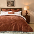 Dusklia - Rome Velvet Greek Matelasse Bedspread - Orange