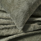 Dusklia - Rome Velvet Greek Matelasse Cushion Cover - Basil