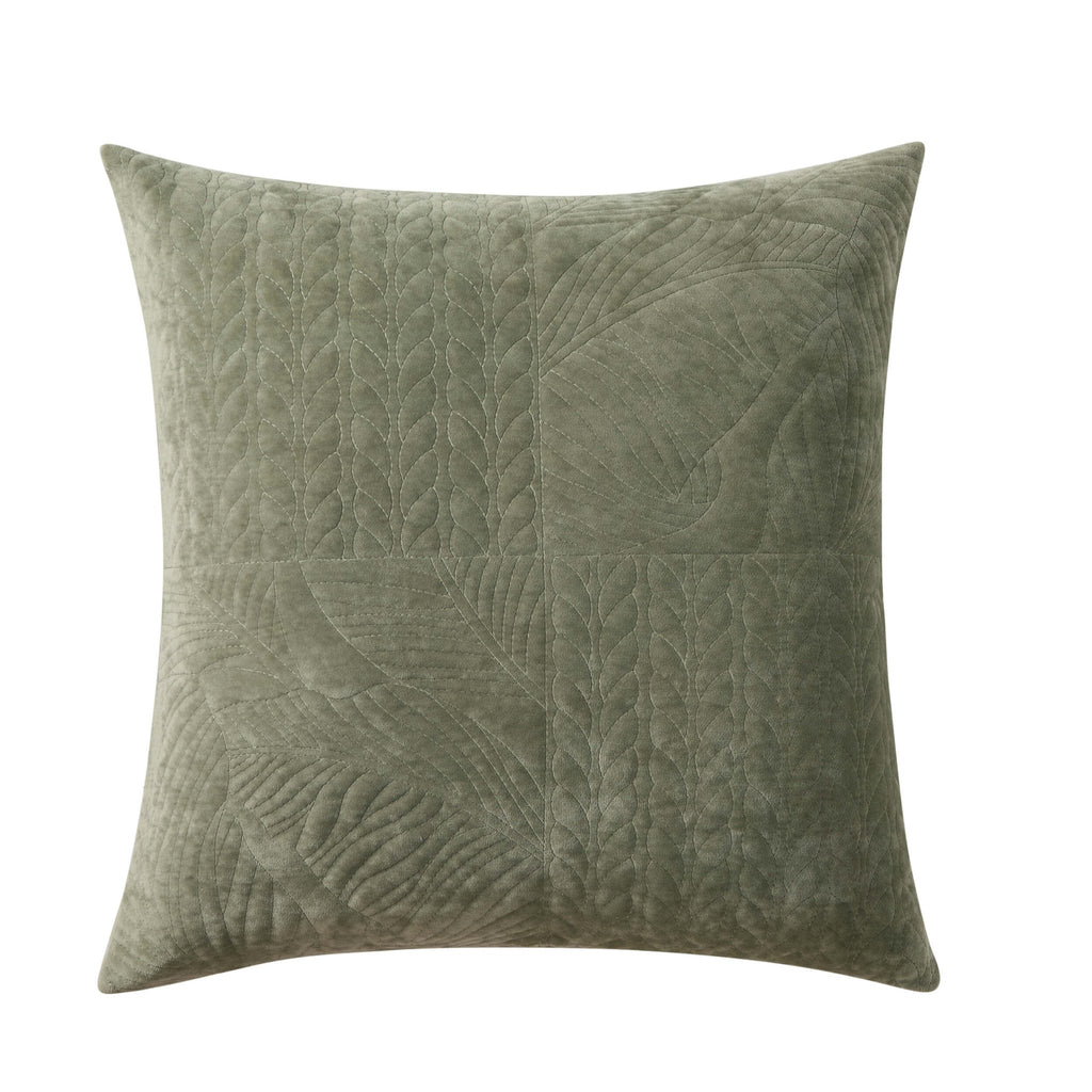 Dusklia - Rome Velvet Greek Matelasse Cushion Cover - Basil