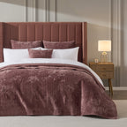 Dusklia - Rome Velvet Greek Matelasse Cushion Cover - Deep Pink