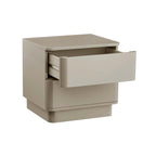 Dusklia - Romilly High Gloss 2 Drawer Bedside Table - Taupe
