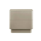 Dusklia - Romilly High Gloss 2 Drawer Bedside Table - Taupe