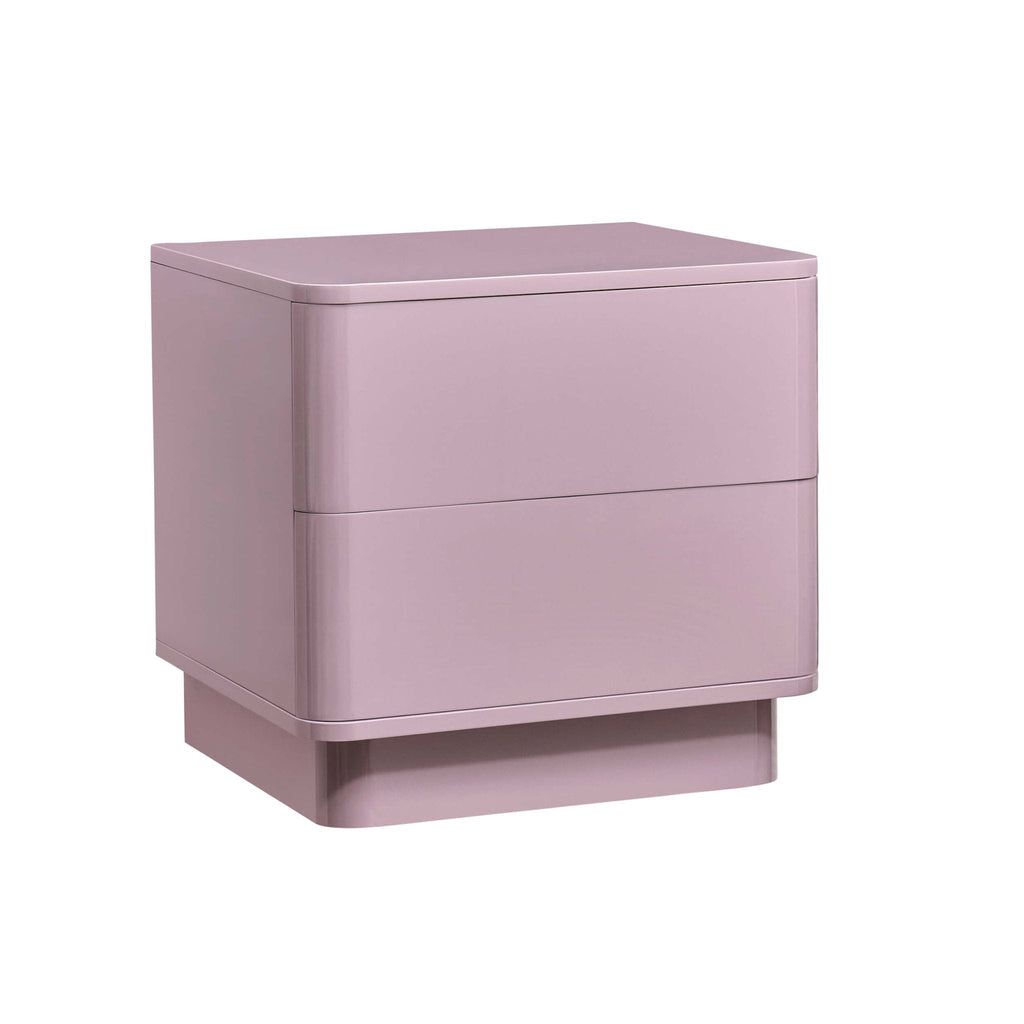 Dusklia - Romilly High Gloss 2 Drawer Bedside Table - Violet Ice