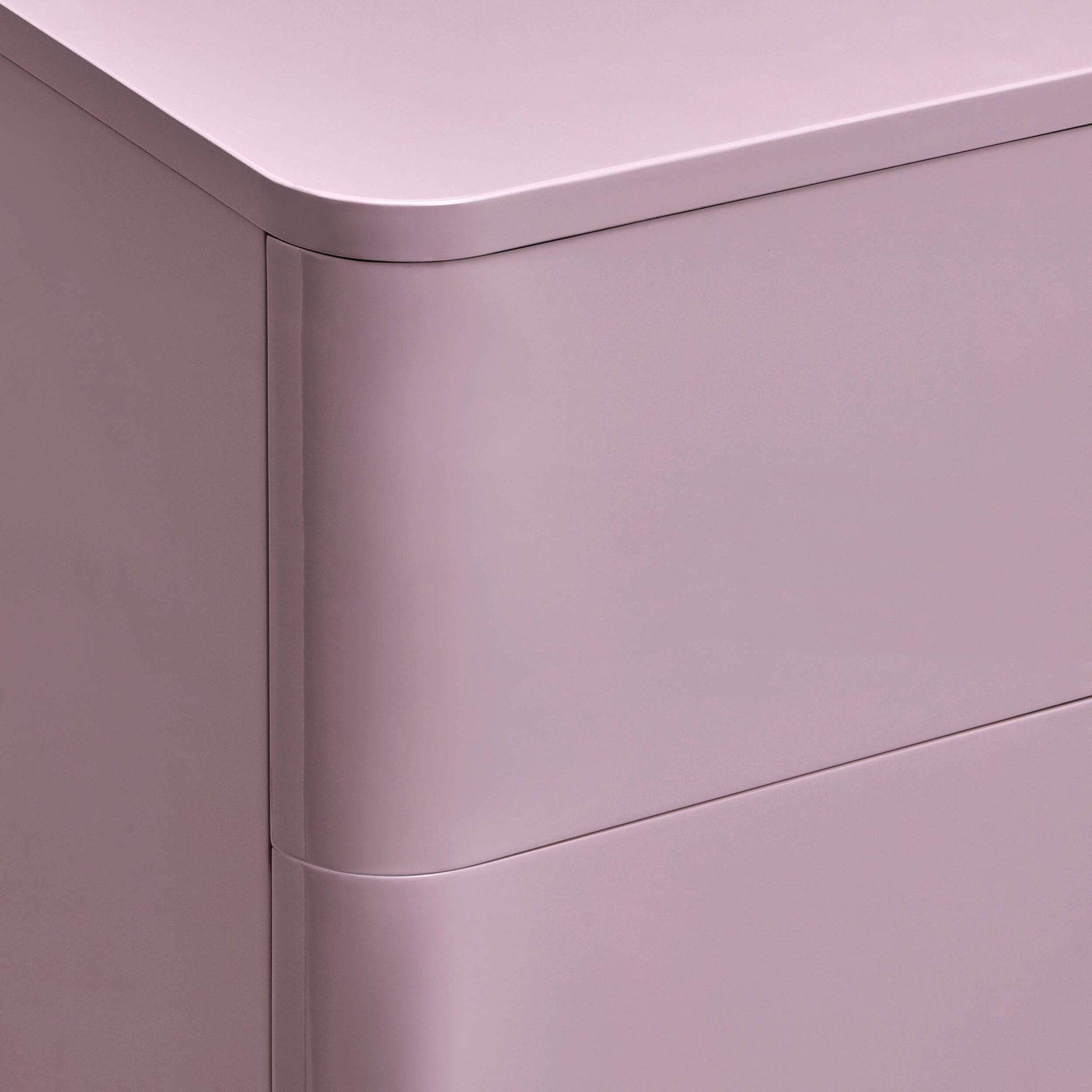 Dusklia - Romilly High Gloss 2 Drawer Bedside Table - Violet Ice