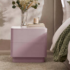Dusklia - Romilly High Gloss 2 Drawer Bedside Table - Violet Ice