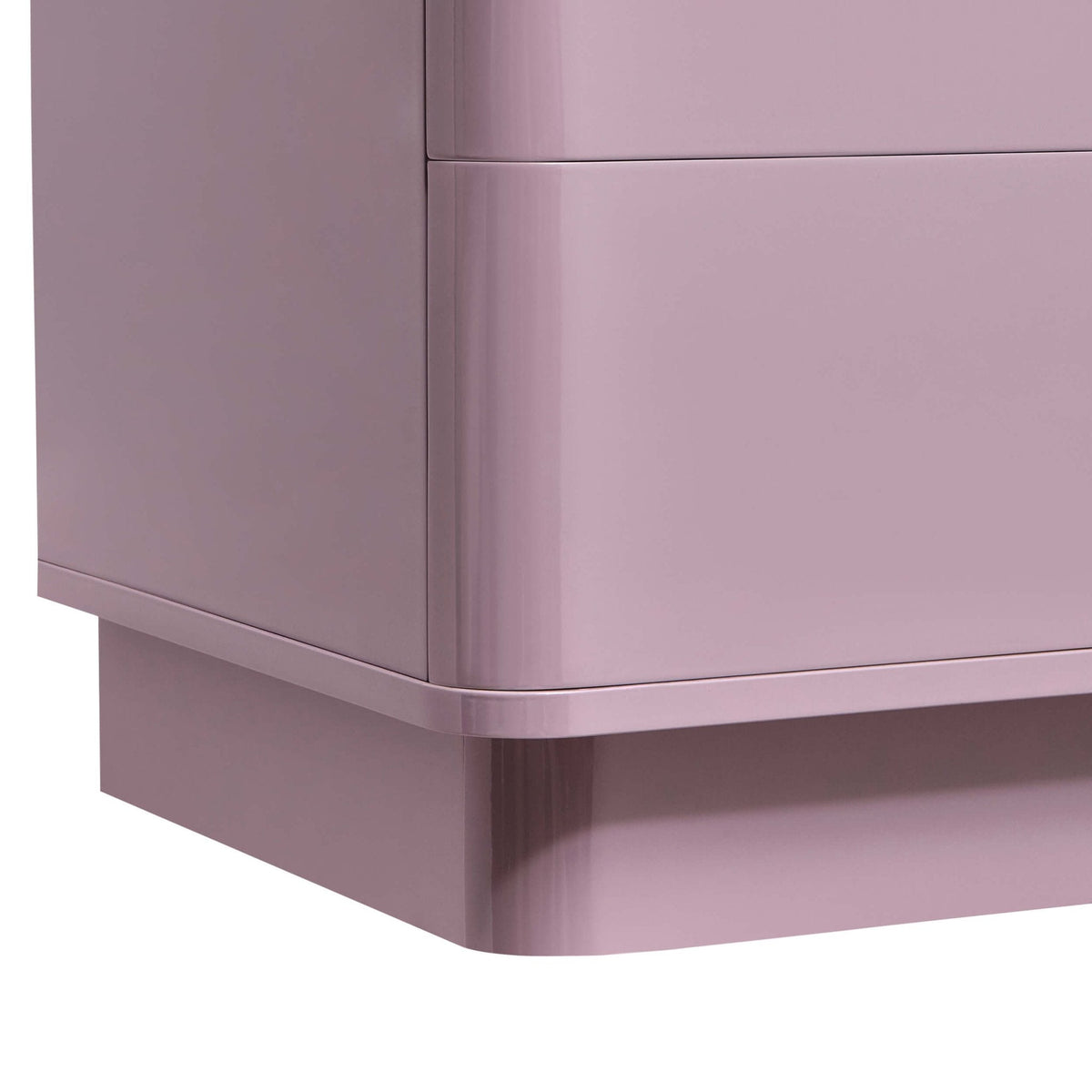 Dusklia - Romilly High Gloss 2 Drawer Bedside Table - Violet Ice
