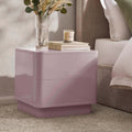 Dusklia - Romilly High Gloss 2 Drawer Bedside Table - Violet Ice