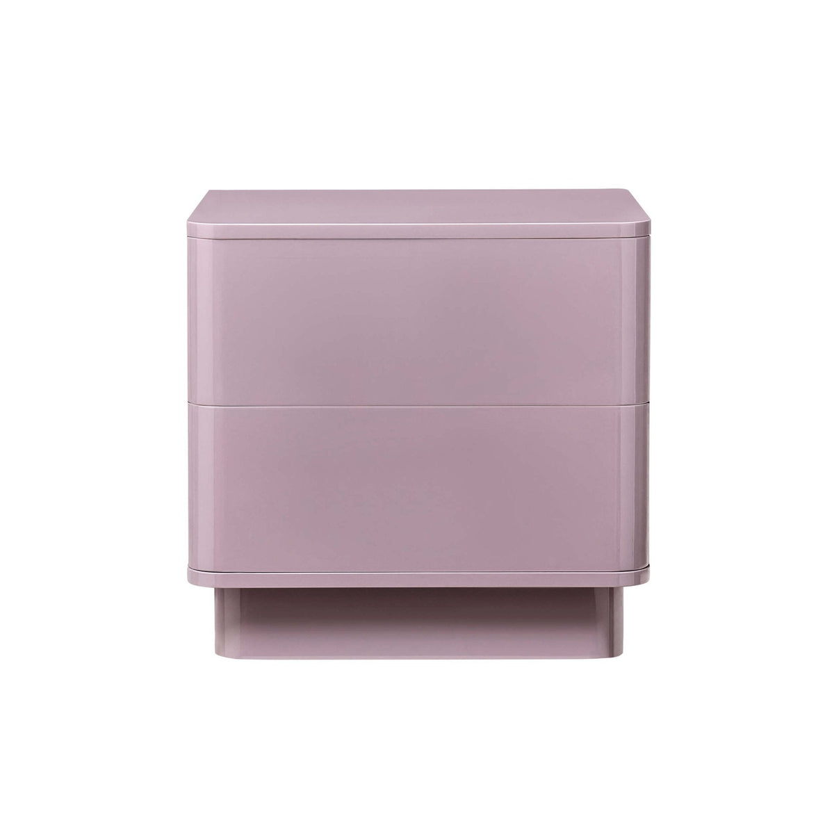 Dusklia - Romilly High Gloss 2 Drawer Bedside Table - Violet Ice
